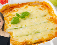 Belén, cozinheira: "Parece lasanha, mas é uma receita mais saudável com 1 abobrinha, 1 lata de atum, queijo e 2 ovos cozidos."