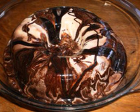 Sorvete de pudim com chocolate