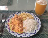 Estrogonofe de frango com milho