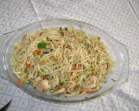 Macarrão alho e óleo com frango