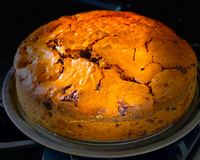 Bolo de banana com chocolate