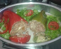 Pimentão recheado com carne moída