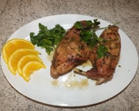 Coelho assado ao molho de laranja