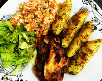 Frango assado com creme de cebola e maionese