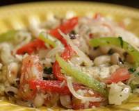 Salada de feijão-fradinho com bacalhau