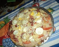 Pizza portuguesa e de calabresa