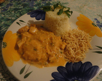 Frango com moranga na panela de pressão