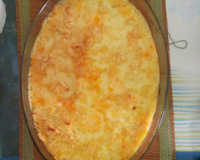 Batata recheada em travessa