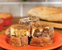 Rabanada recheada com doce de leite ou creme de avelã