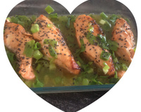 Salmão ao molho de maracujá