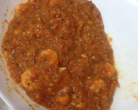 Camarão ao molho de abóbora e leite de coco