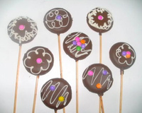 Pirulito de chocolate mesclado