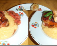 Frango com polenta mole com frango