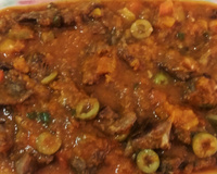 Carne saborosa com abóbora e cenoura