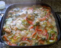 Moqueca de peixe e camarão