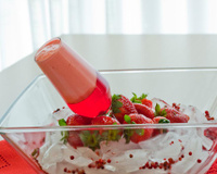 Gelatina com creme rosado