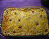 Torta de atum com arroz e legumes