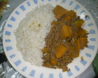 Carne moída com abóbora cabotiá