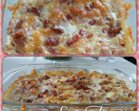 Batatas gratinadas com bacon