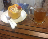 Pimentão recheado com carne moída