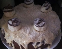 Bolo vulcão de leite em pó com creme de avelã