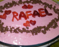 Pavê mousse de morango e chocolate da Taí