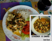 Estrogonofe de camarão