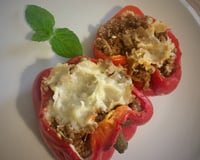 Pimentão recheado com carne moída