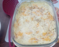 Macarrão com presunto e molho branco