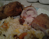 Rolês de frango recheado