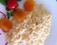 Risoto de queijo brie com damasco especial