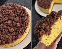 Ninguém resiste! Torta de maracujá com crumble de chocolate se tornou a sobremesa favorita dos meus convidados