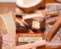 Geladinho com casquinha de chocolate