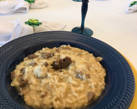 Risoto de filé mignon com queijo gorgonzola