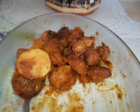 Linguiça toscana com batata na panela de pressão
