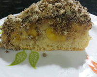 Cuca de banana com chocolate