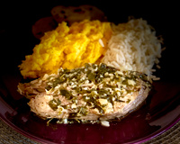 Peixe com salsinha e cebolinha