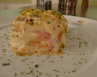 Sanduíche cremoso de forno