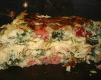 Omelete de agrião, calabresa e espinafre