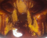 Bolo de cenoura mesclado com chocolate de liquidificador