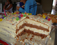 Bolo de aniversário colorido