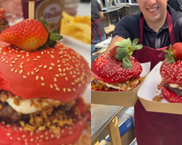 Hambúrguer de morango? Lanche curioso é perfeito para quem gosta de comida agridoce; já anota a receita para fazer em casa