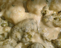 Couve-flor e brócolis gratinados