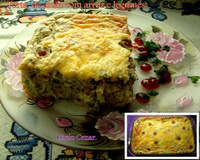 Torta de atum com arroz e legumes