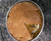 Torta de frango com creme de soja, cenoura e espinafre