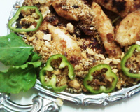 Frango assado com farofa crocante