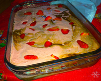 Pavê mousse de morango e chocolate da Taí