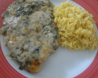 Linguado ao molho de espinafre