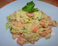 Risoto cremoso de camarão