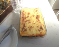 Bife à parmegiana com purê